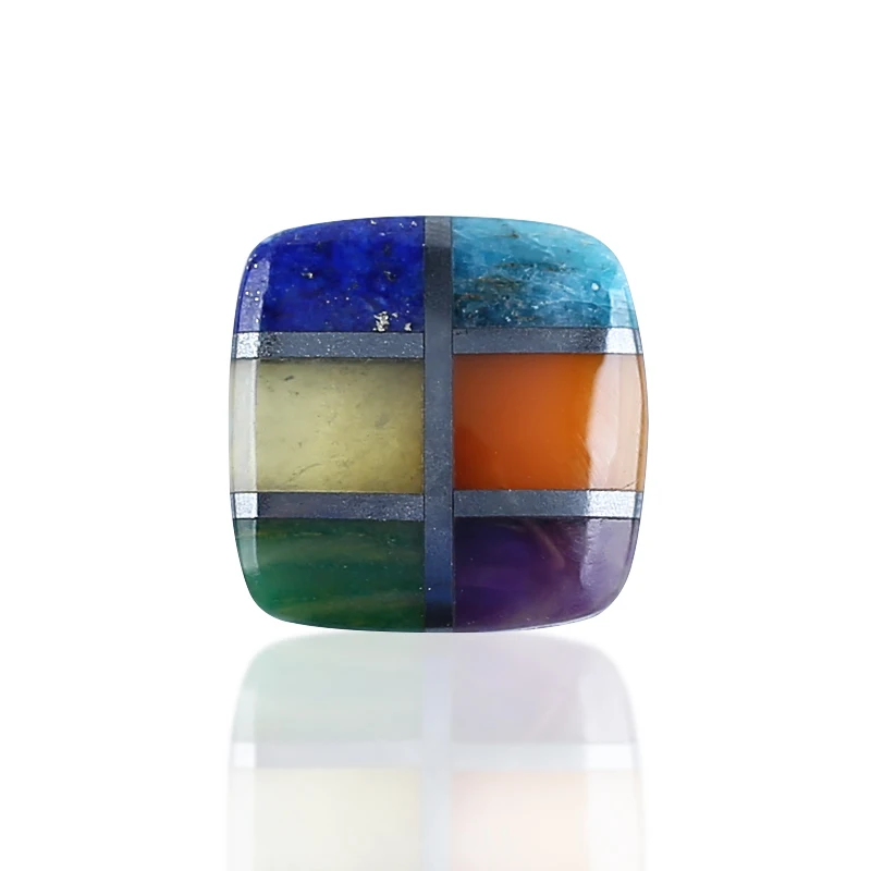

Natural Stone Lapis Lazuli Hematite Cabochon Flatback For Pendant Bead Fashion Jewelry Necklace Accessories 16x16x4mm 2.5g