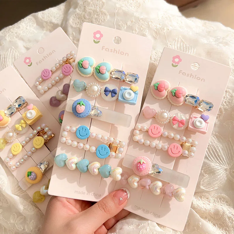 

New Pearl Hairpin Girl's One-word Clip Small Fresh Side Broken Hair Clip Fashion Women's BB Clip Bangs Hairpin Head Accessories