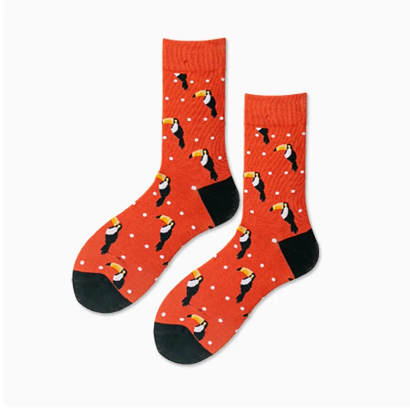Spring and Summer New Men\'s and Women\'s Stockings Japanese Fruit Animal Trendy Socks Happy Long Tube Trendy Socks