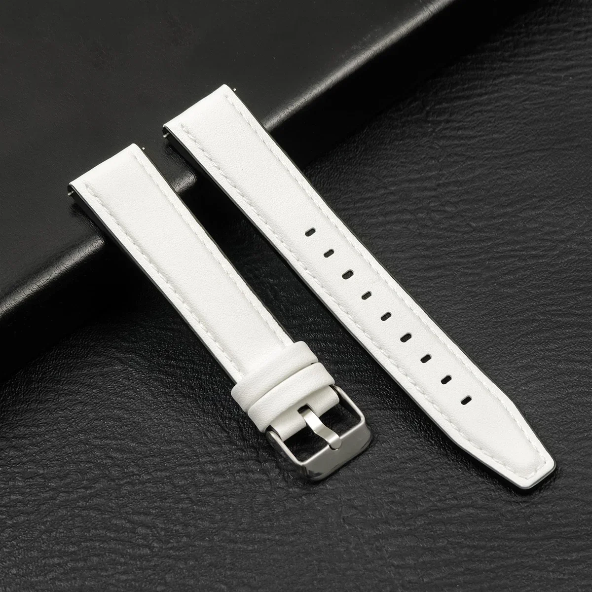 Elegant Leather Wristband - 20mm/22mm Adjustable Strap