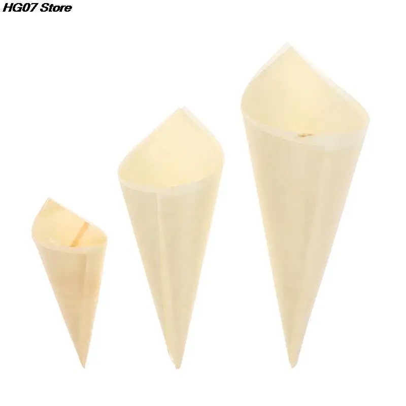 Alta qualà 50 pz 6cm 9cm 11cm coni antipasto in legno usa e getta cono gelato tazze coni di caramelle per feste  15