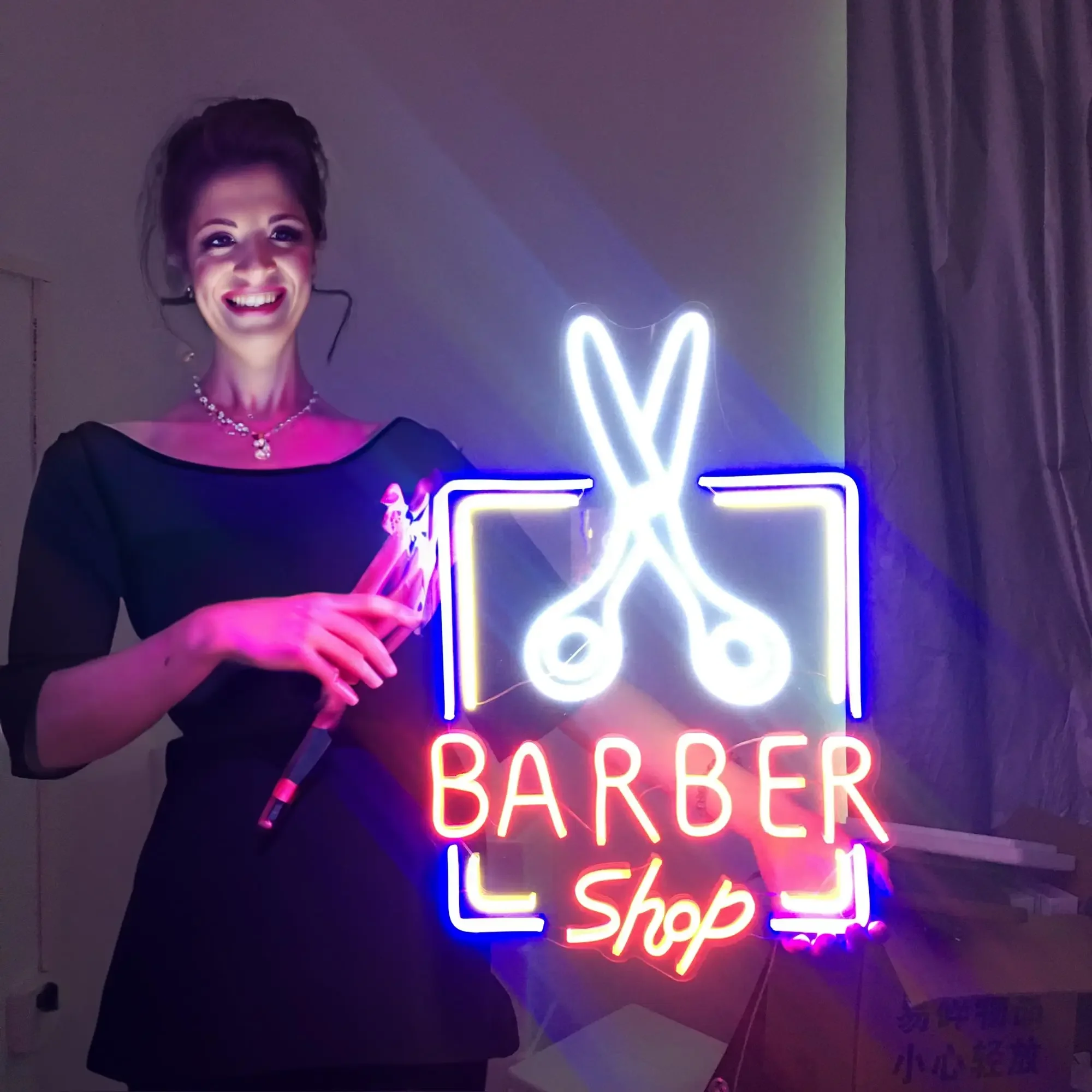 LED Neon Light para cabeleireiro, Parede de cabelo, Barbearia