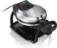 Beach Flip Belgian Waffle Maker with Browning Control, Non-Stick Grids, Indicator Lights, Lid Lock and Drip Tray, Stain 1