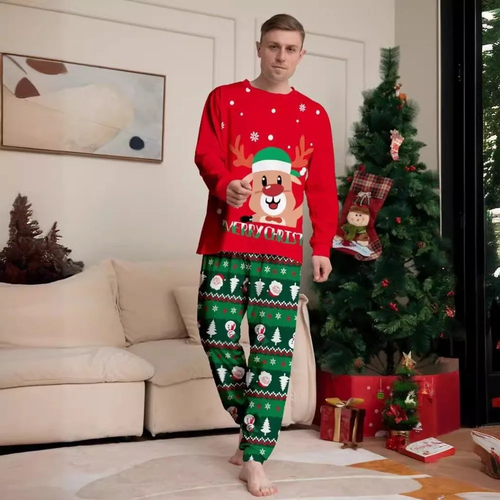 Soft Cartoon Printed Family Pyjamas Set for Winter