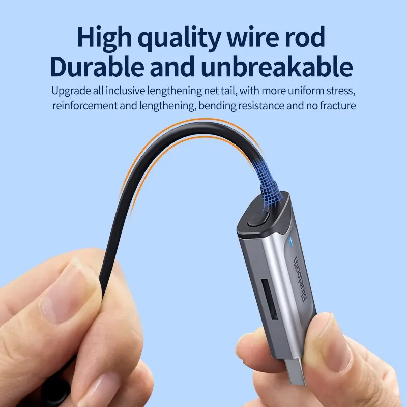 블루투스 리시버 자동차 키트 핸즈프리 통화 3.5mm 잭 TF 카드 스테레오 음악 오디오 USB 동글 Aux 무선 어댑터, 자동차 스피커용