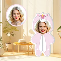 Customized photo plush pillow unicorn theme, soft polyester knit pad, perfect for sofa decoration 1