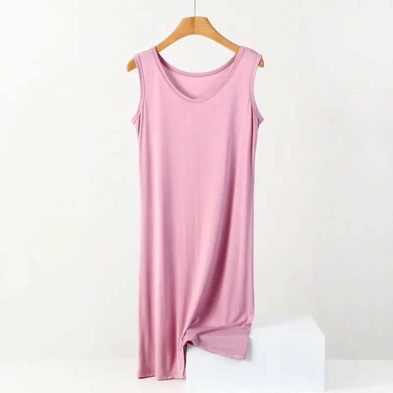Plus Size Full Slips Dresses Women Summer Sleeveless Vest Inner Petticoat Dress Female Soft Modal White Underskirt XL-8XL women full slip dress