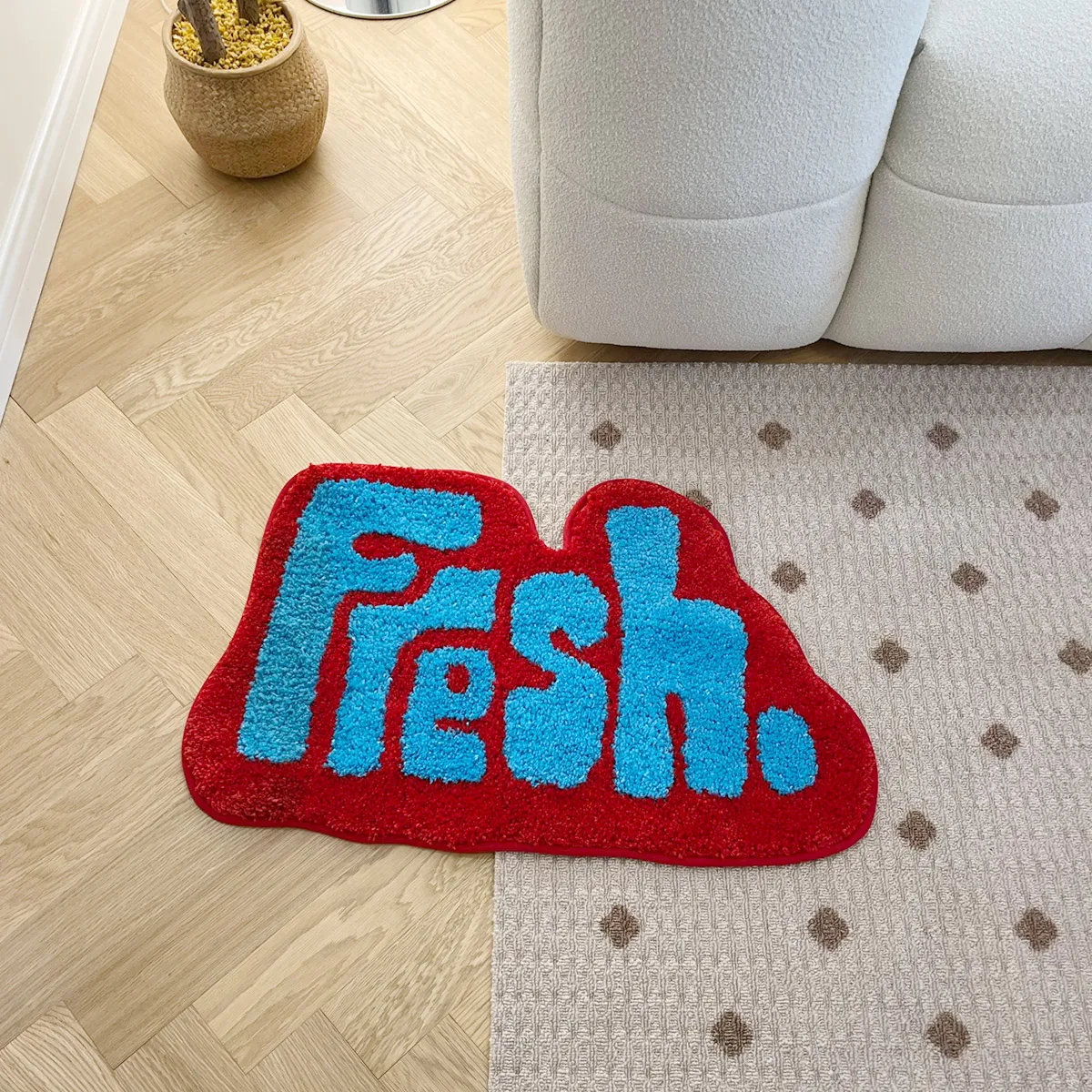 Tufted Flocking Carpet Mathroom Thick Tufted Design Sense Trendy Modern Fashion IG Decorative Cloakroom Living Room Rug Floor Mat