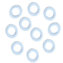 10Pcs Large Waterproof Spiral Hair Ties - No - Trace Strong Hold Coil Bands - 5cm 10pcs (Blue)
