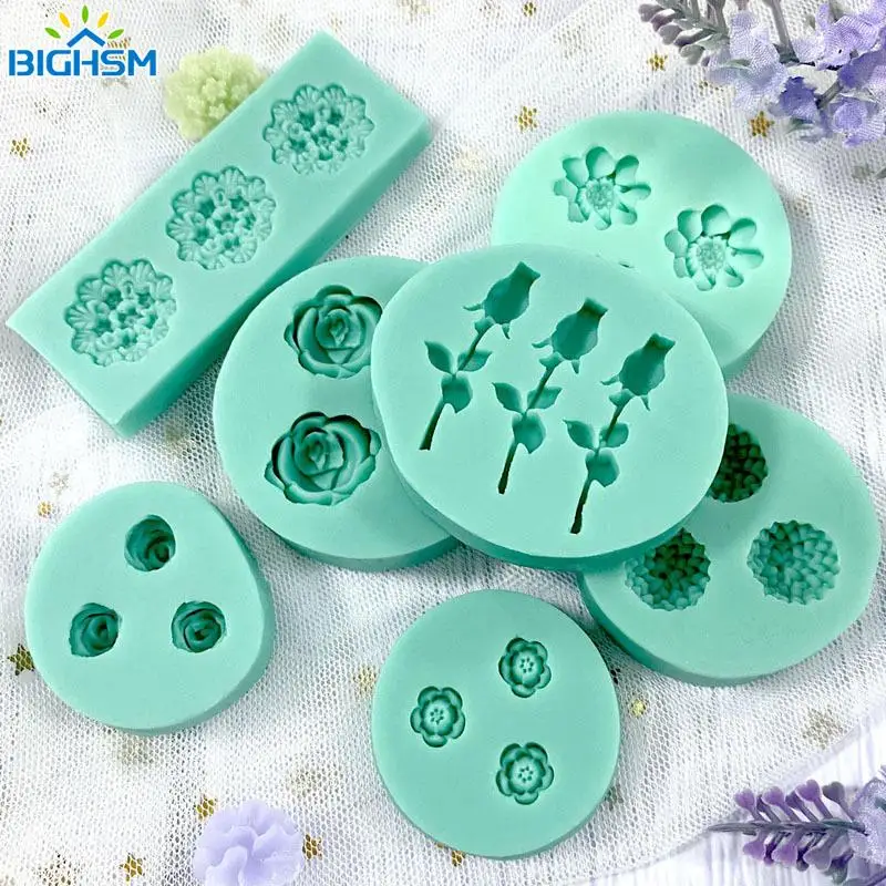  Flower Molds 3 Pieces Flower Silicone Mold Flowers Fondant Mold  Set for Cake,Chocolate, Cupcake, Candy,Sugarcraft Decoration Polymer Clay  Mold for Soap, Jewelry Casting DIY Crafting Projects