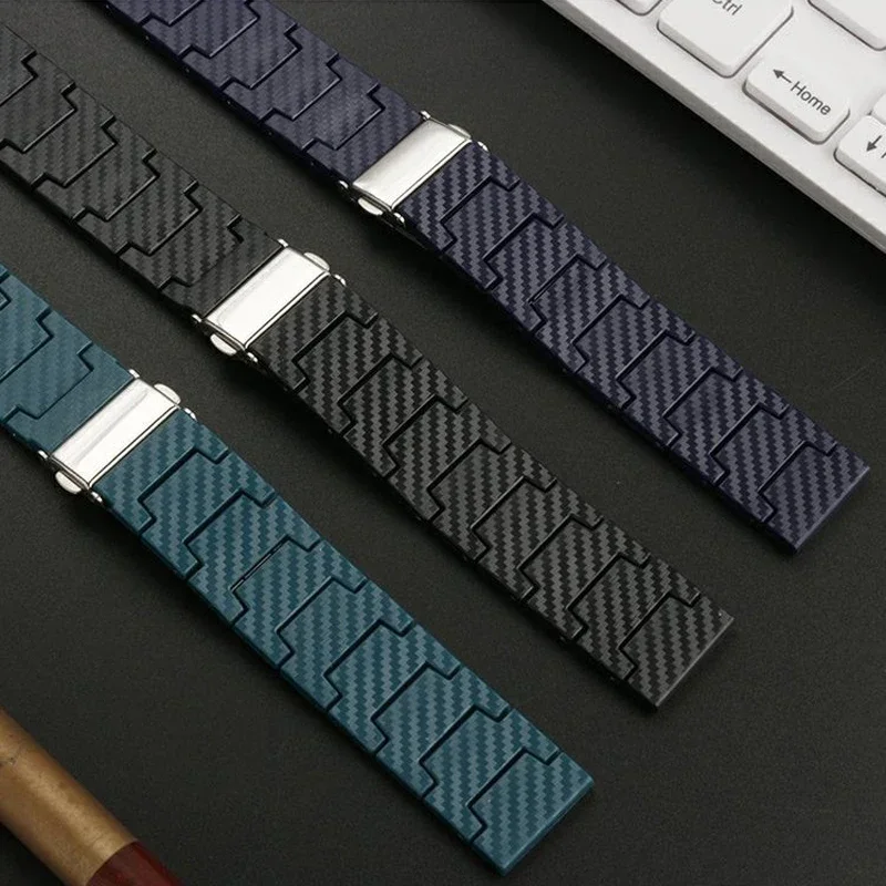 Carbon Fiber Watch Band, 20/22mm Adjustable Strap, Universal Fit