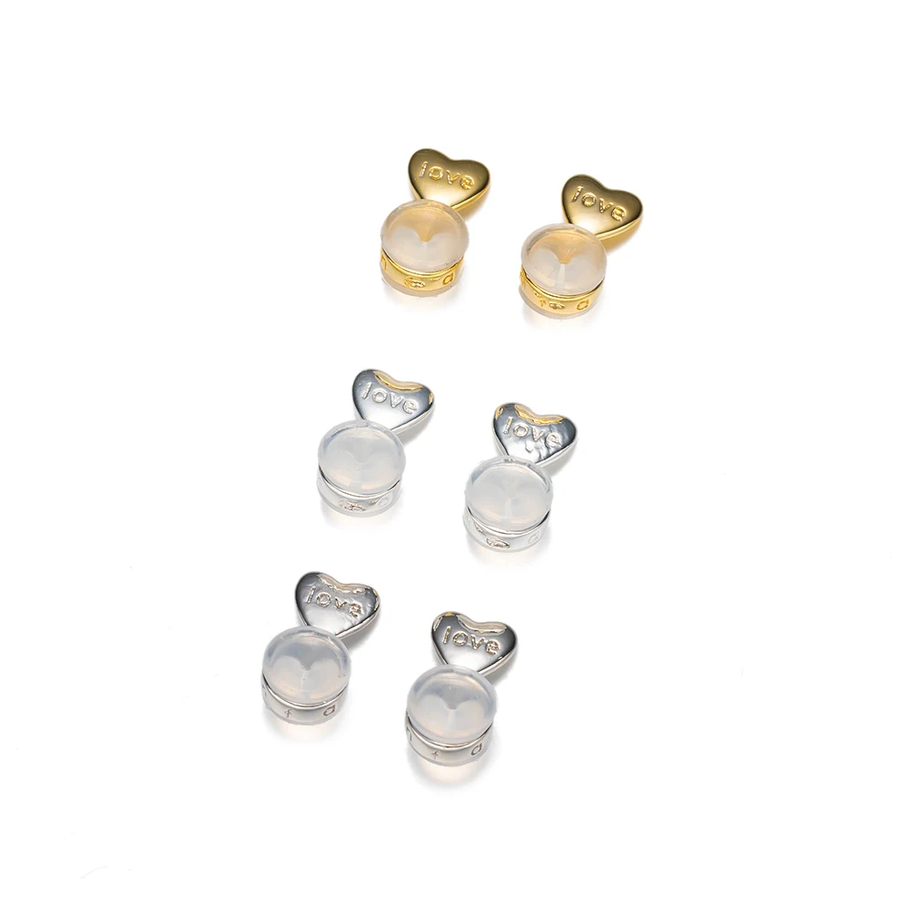 10 Stück Herz Liebe magische Ohrring heber Ohrring hebt Rücken verstellbare Ohrring muttern Ohrläppchen Unterstützung für DIY Ohrschmuck herstellung – Detail 3