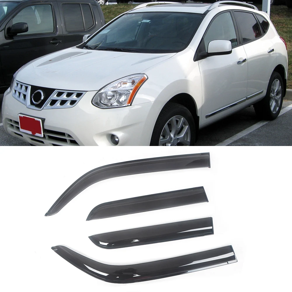 

Ветровые дефлекторы для боковых окон автомобиля Nissan Rogue 2009-2019, козырек от дождя для двери, козырек для вентиляции, козырек от темного дыма