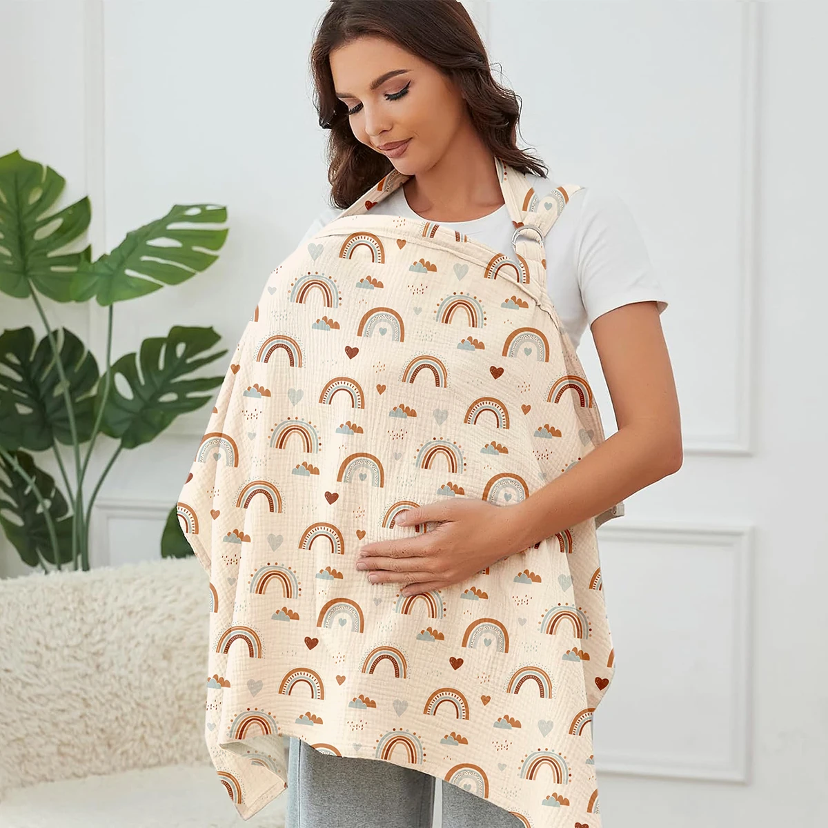 Elinfant Mother Outing Breastfeeding Cover Cotton Baby Feeding Nursing Covers Adjustable Privacy Breastfeeding Apron