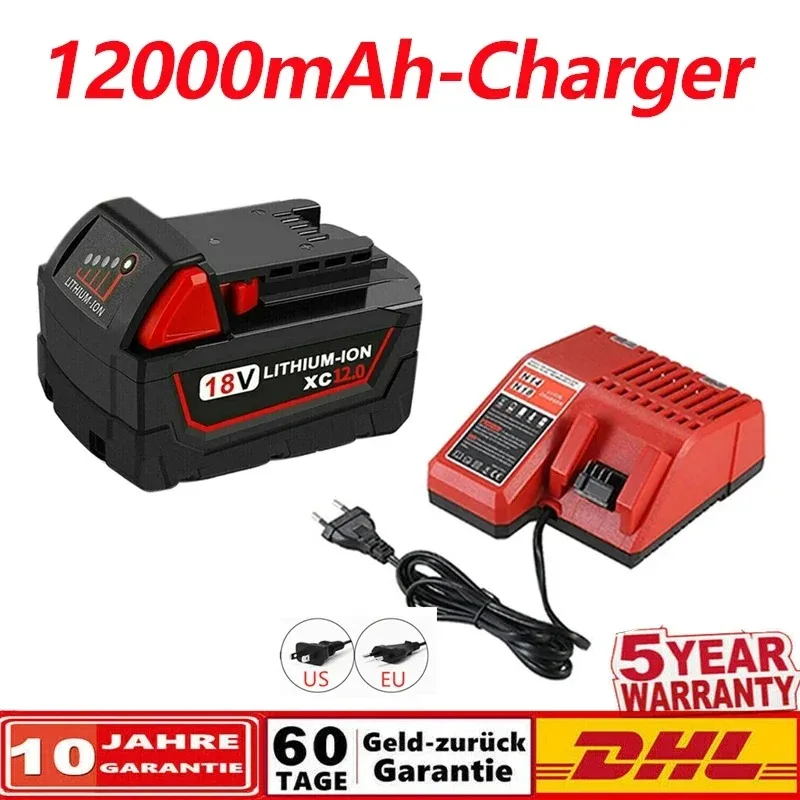 

For Milwaukee M18 M18B6 18V XC 9Ah 6Ah Li-ion Battery 48-11-1860 /Charger rechargeable battery