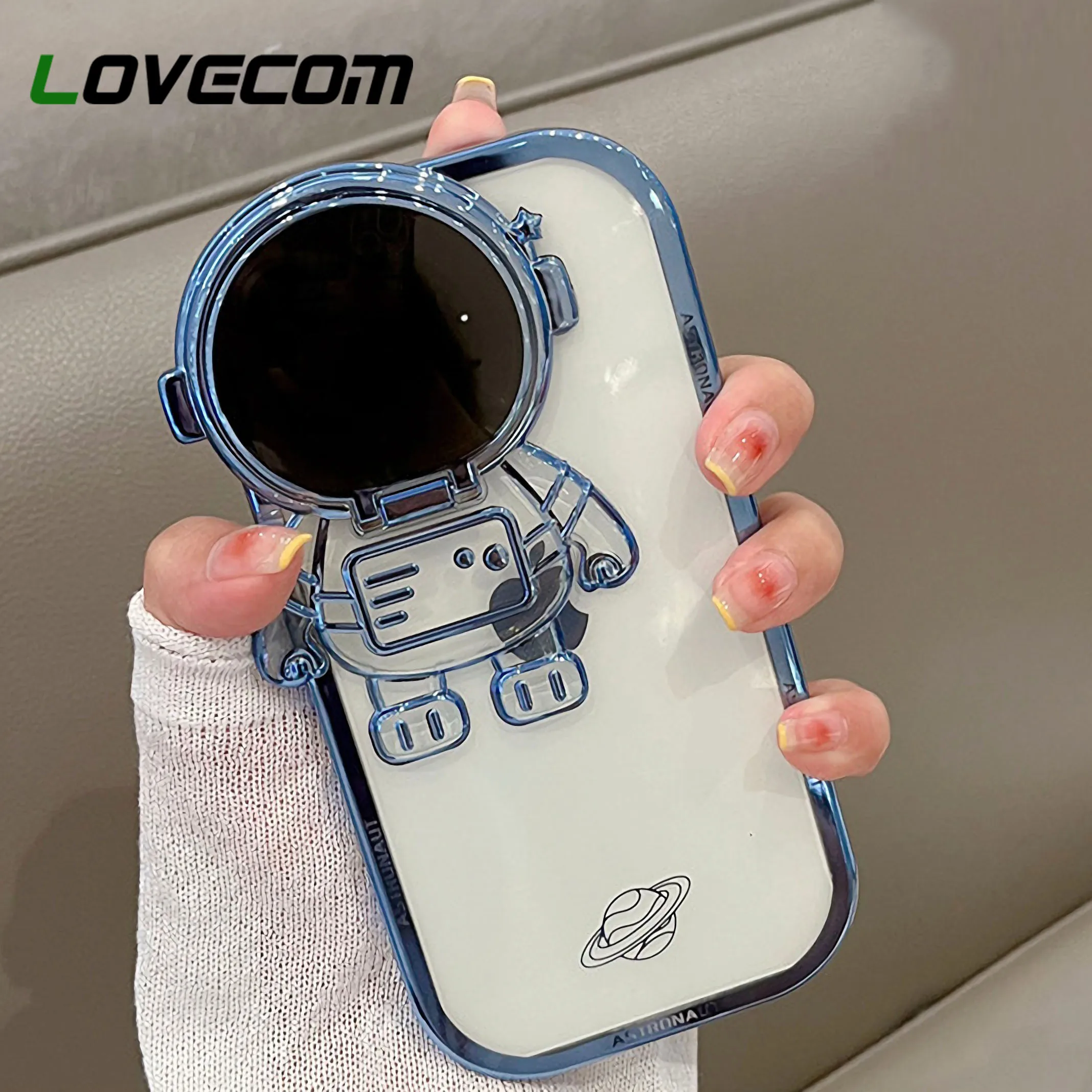 Individual Astronaut Holder Plating Phone Case For iPhone 11 12 13 14