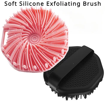 1pc Soft Silicone Exfoliating Brush Cleanser Manual Body Cleansing Scrubber