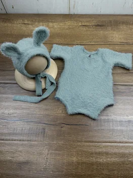 ملابس تصوير حديثي الولادة محبوكة، دمية أرنب، زي تنكري للأطفال 11