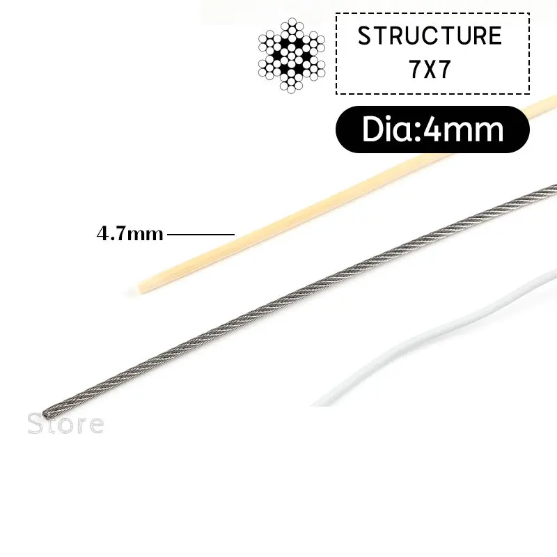 Premium 10M Flexible Stainless Steel Fishing & Lifting Wire Rope Cable