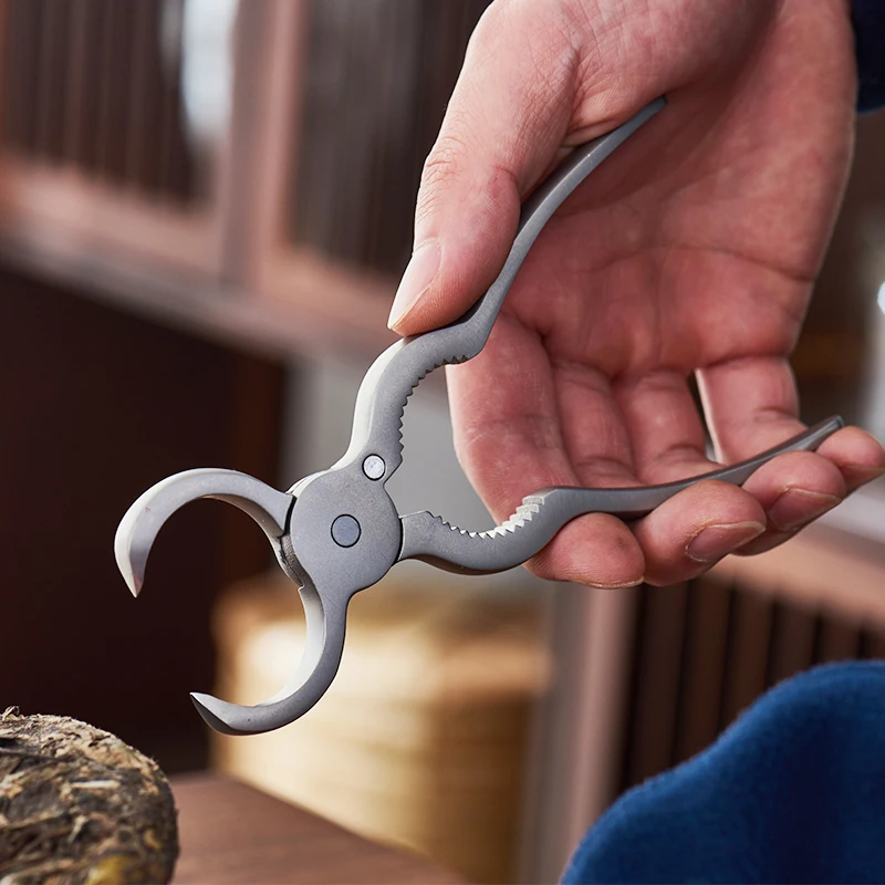 Stainless steel tea pliers tea opener Pu'er knife brick cake prying knife set accessories special tool