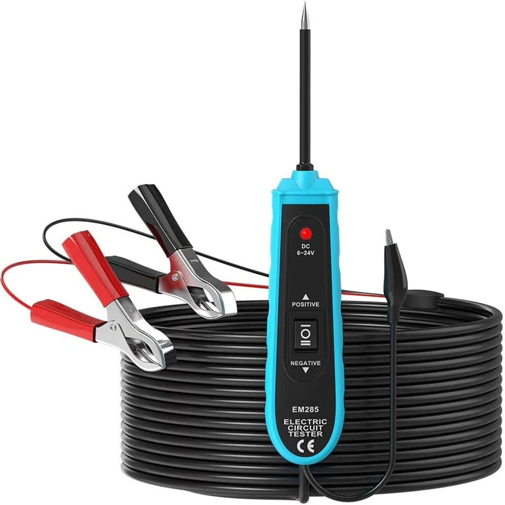

EM285 Automotive Electric Circuit Tester with Tester Light, Car Electrical System Power Circuit Probe 6-24V DC