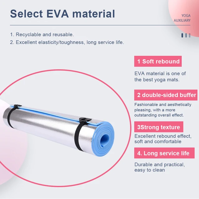 Waterproof Yoga Mat Moisture-proof Yoga Mat Thickened Aluminum Membrane Exercise Mat  for Yoga Pilates Fitness with Bandage 4