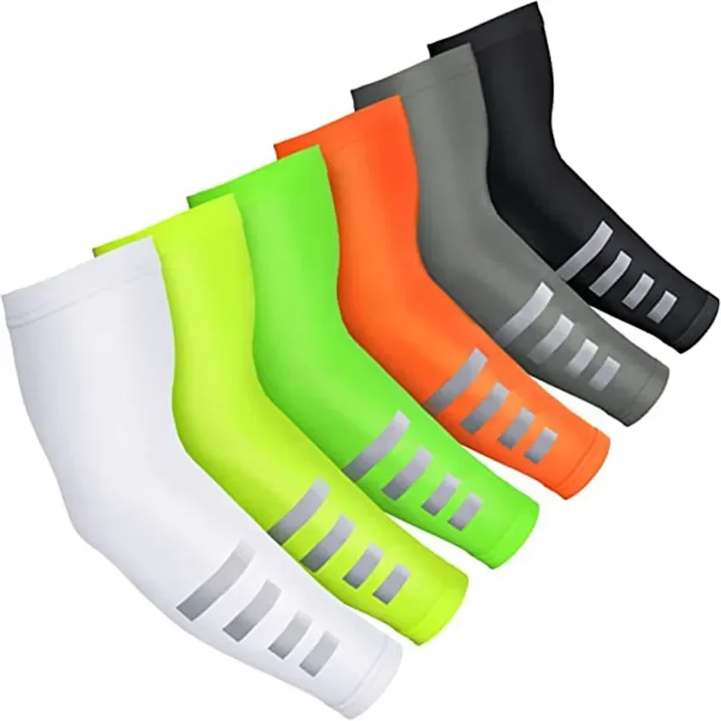Sun protection arm sleeves 2PCS Summer Sun UV Protection Women Arm Sleeves Reflective Night Cycling Running Arm Warmers Cover Men Sports Armguards Cuff
