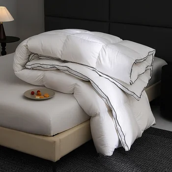 Couette en duvet d'oie pleine grandeur : 95% duvet d'oie blanc, lit simple de luxe, 200 x 220 cm 1