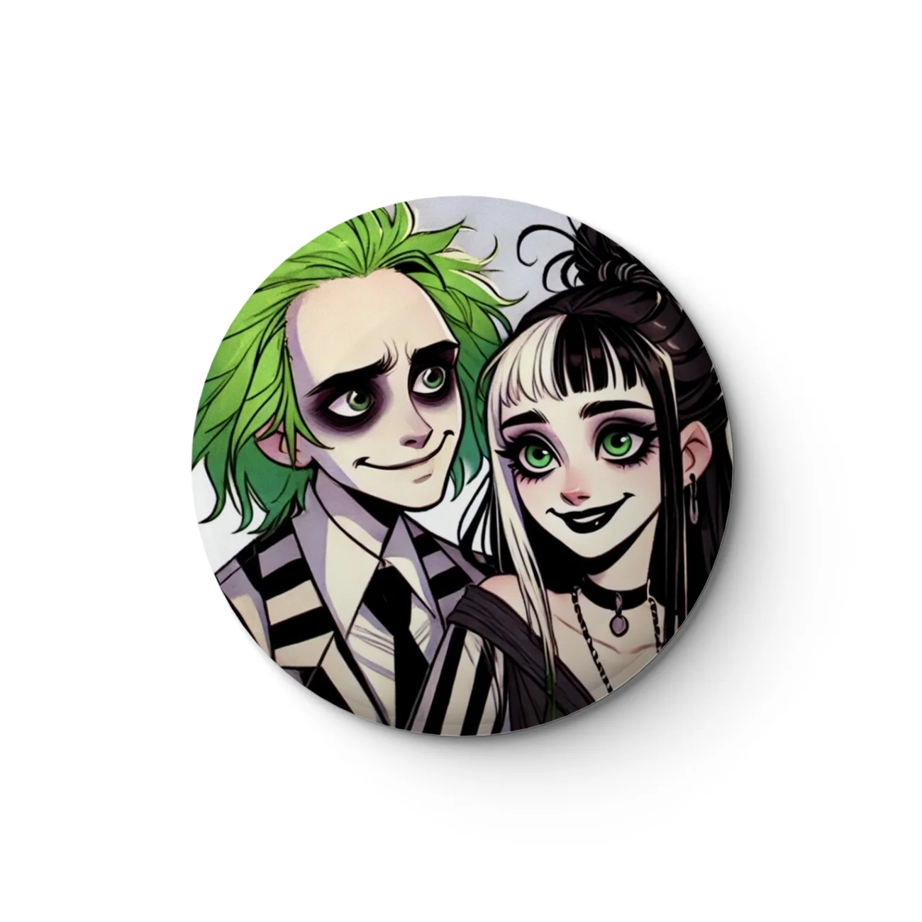 Jack And Sally Beetlejuice Soft Button Pin Customizable Metal Decor Women Jewelry Gift Cute Funny Hat Lover Lapel Pin