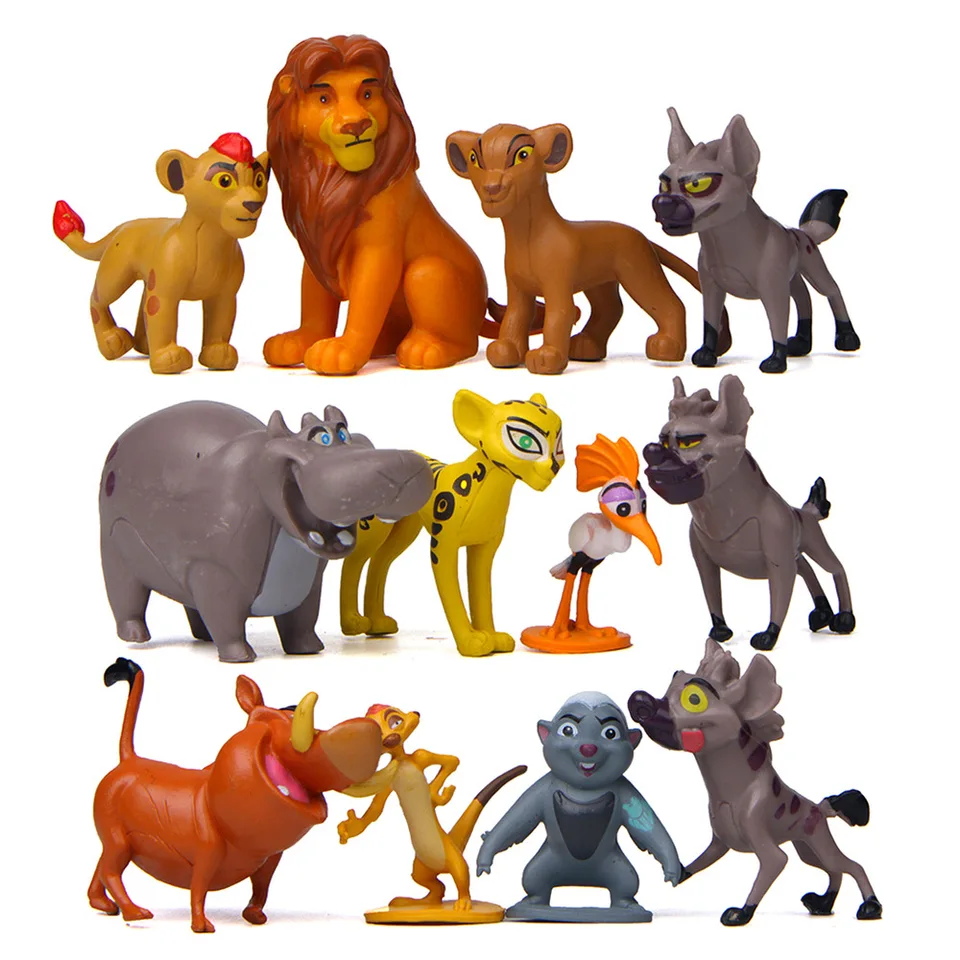 Figurine de dessin animé classique le roi Lion, 12 pièces/ensemble 4-6cm,  animaux sanglier, cochon, léopard, oiseau, cadeaux pour enfants - AliExpress