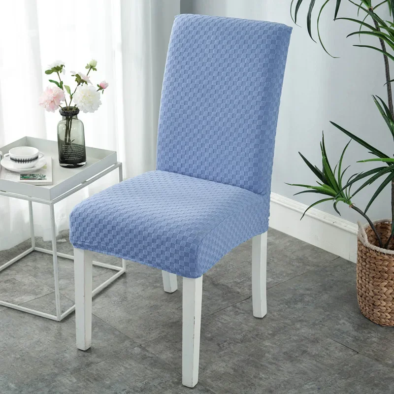 

1PC Elastic Chair Cover for Dining Room Wedding Banquet Hotel Solid Jacquard Chair Cover Stretch Chair Cover