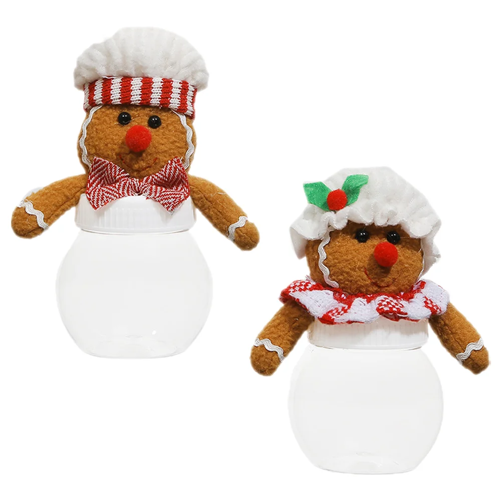 

2 шт. коробка для конфет, имбирный человек, прозрачная банка, Подарочный пакет (1 шт. для мужчин и женщин), 2 шт., рождественские прозрачные банки для влюбленных