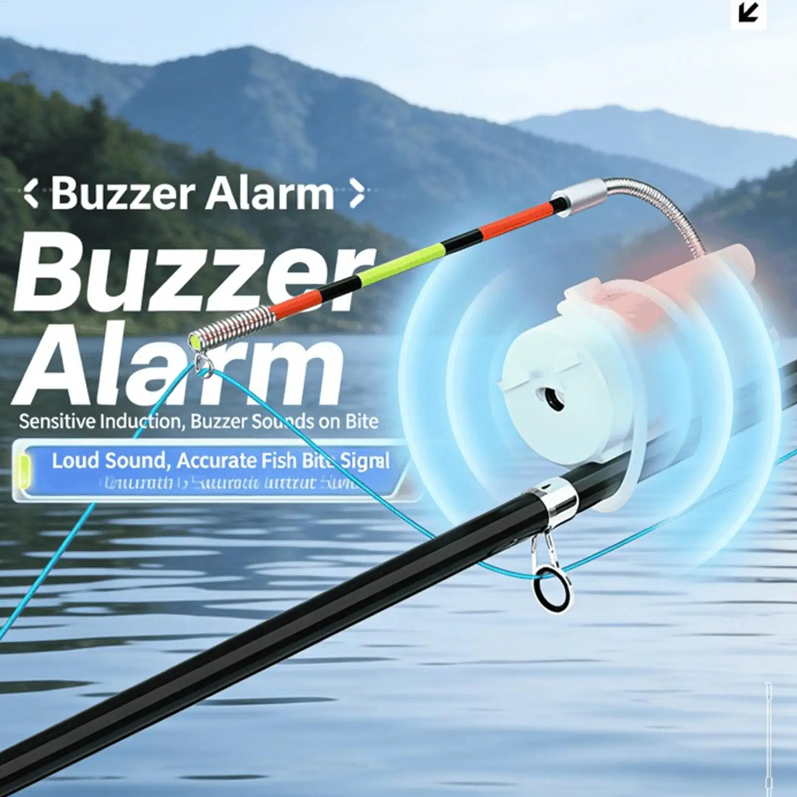 Enhanced Night Fishing Alert System with LED Light & Buzzer - High Sensitivity Detection and Anti-False Alarm Technology