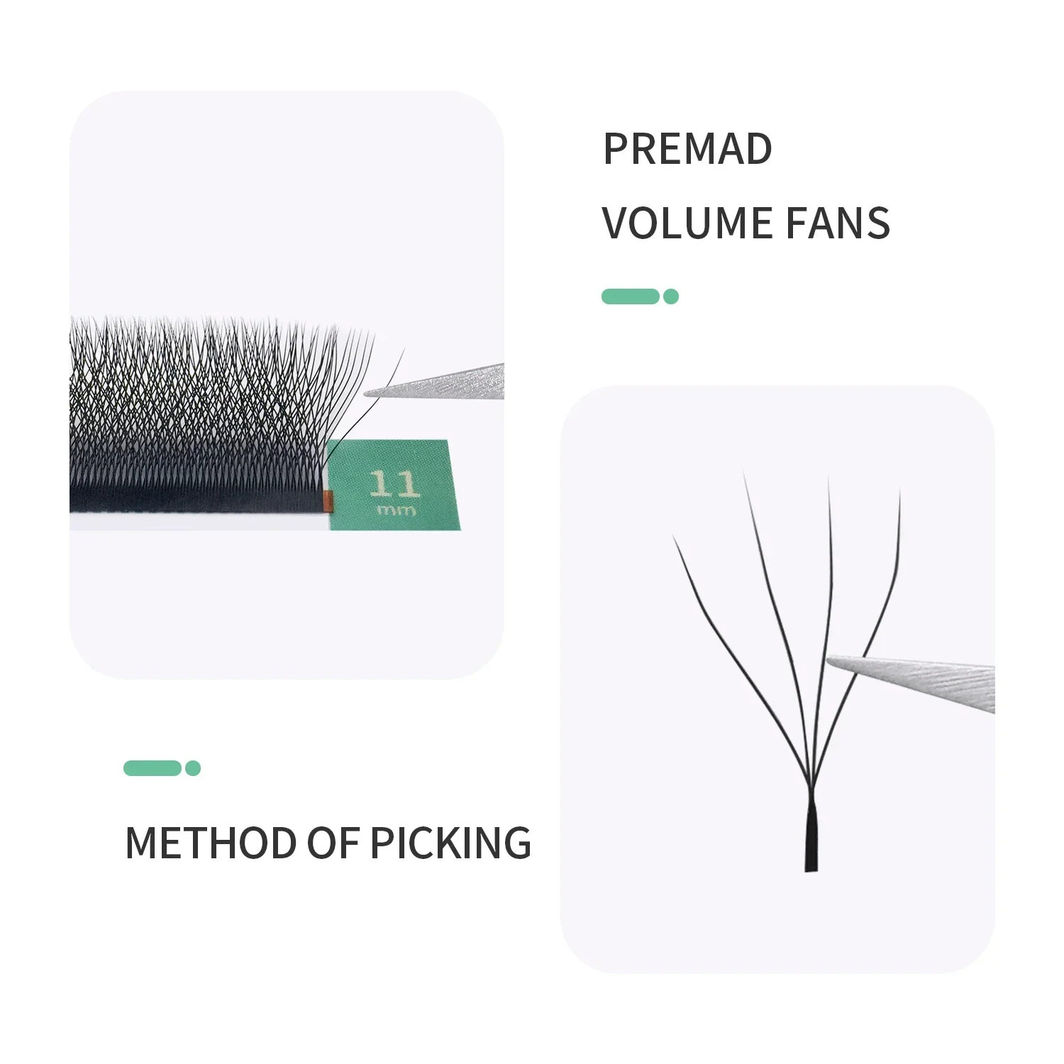 GlamLash Premium Faux Mink Volume Eyelash Extensions - Soft and Natural Finish