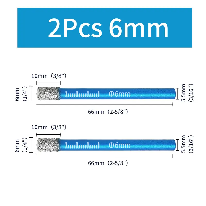 Diamond Brazed Dry Drilling Bit Porcelain Cup Saw Ceramic Marble Granite Tile Hole Opener Hole Saw Cutter 1Pc 5-16mm Round Shank - Image 10