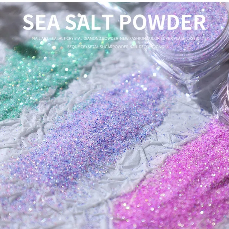 

Shiny Iridescent Nail Glitter Powder Sparkly Chrome Glitter Pigment Dust Sea Salt Powder Manicure Nail Gel Polishes Decoration #