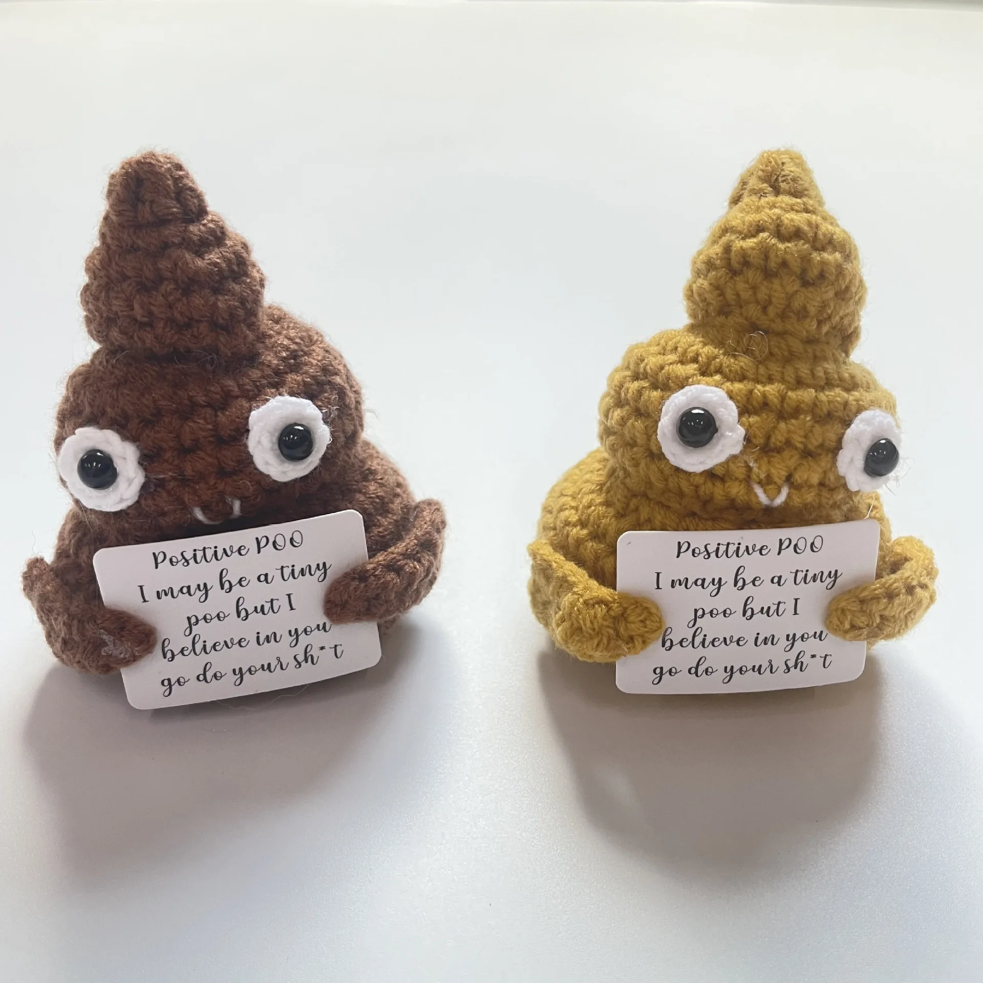 

Party Doll Portable with Positive Card Holiday Funny Kids Adults Decoration Pocket Hug Poo Knitting Wool Gift Birthday Office