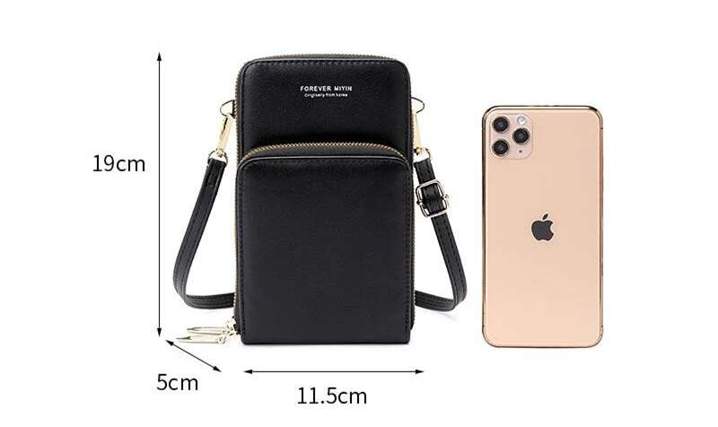 Brand Design Cellphone Wallet for Women Small Shoulder Bag Touch Creen Phone Pocket Mini Leather Crossbody Hand Bags Lady Purse