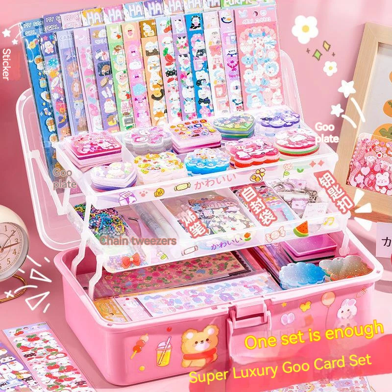 

Kids Goo Card Sticker Diy Big Set Girls Children Toys Handwork Hand Account Material Tool Box Stickers Boys Student Stationery