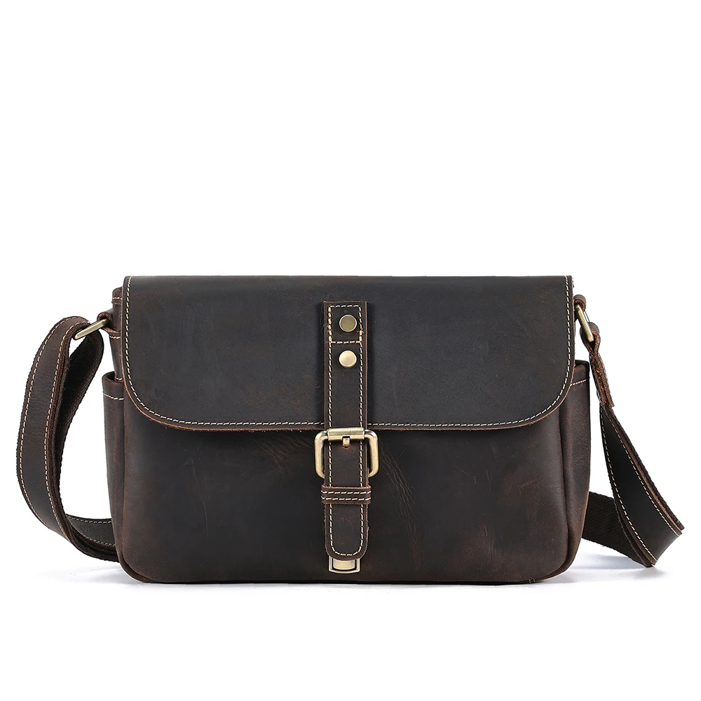 

Men's Leather Bag Crazy Horse Casual Men Crossbody Bag Genuine Leather Postman Square Bag Retro Shoulder Bag Men's Bag