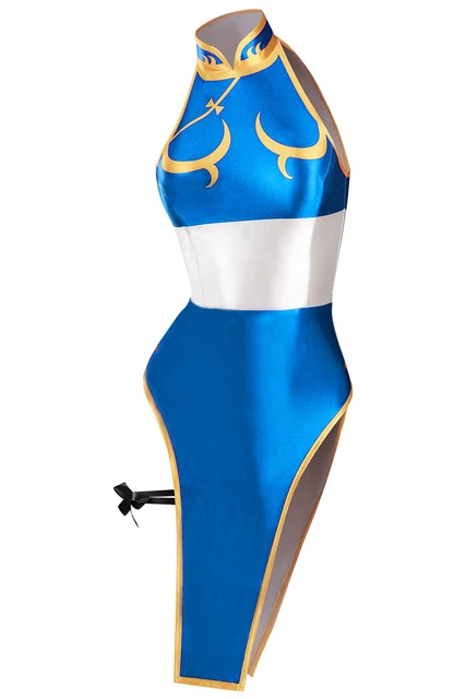 Chun Li Cosplay Costume Blue Chunli Superhero Zentai Bodysuits Woman Girls  Spandex Halloween Suit - Cosplay Costumes - AliExpress