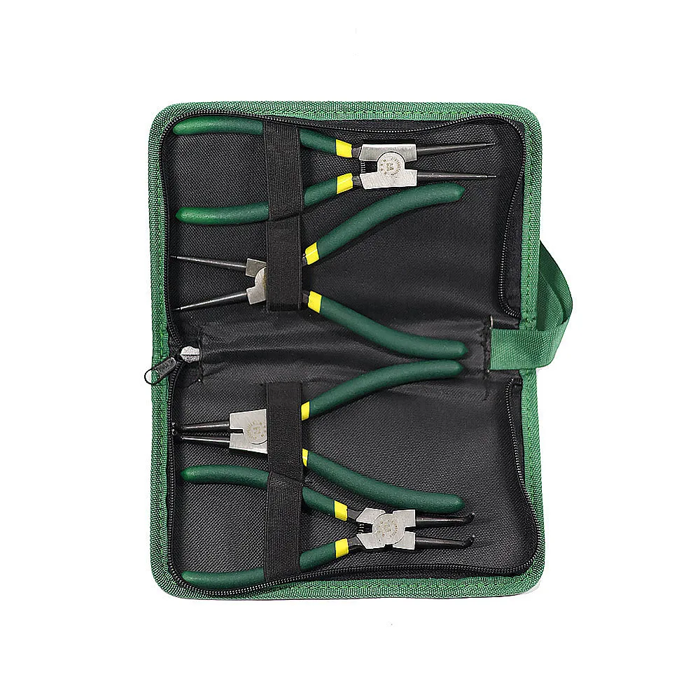 Swpeet Lot De 225 Pinces à Anneau à Pression, 11 Pinces Droites Et Courbées Avec étui, 5 Tailles D'anneaux De Retenue De Circlips Internes Externes Avec Crochet En Caoutchouc Et Crochet Pour