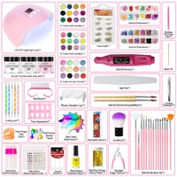 Acrylic Powder French Manicure Dust Professional White Clear Pink Crystal Polymer Builder Nails Extension Gel Kit Nail Set 2