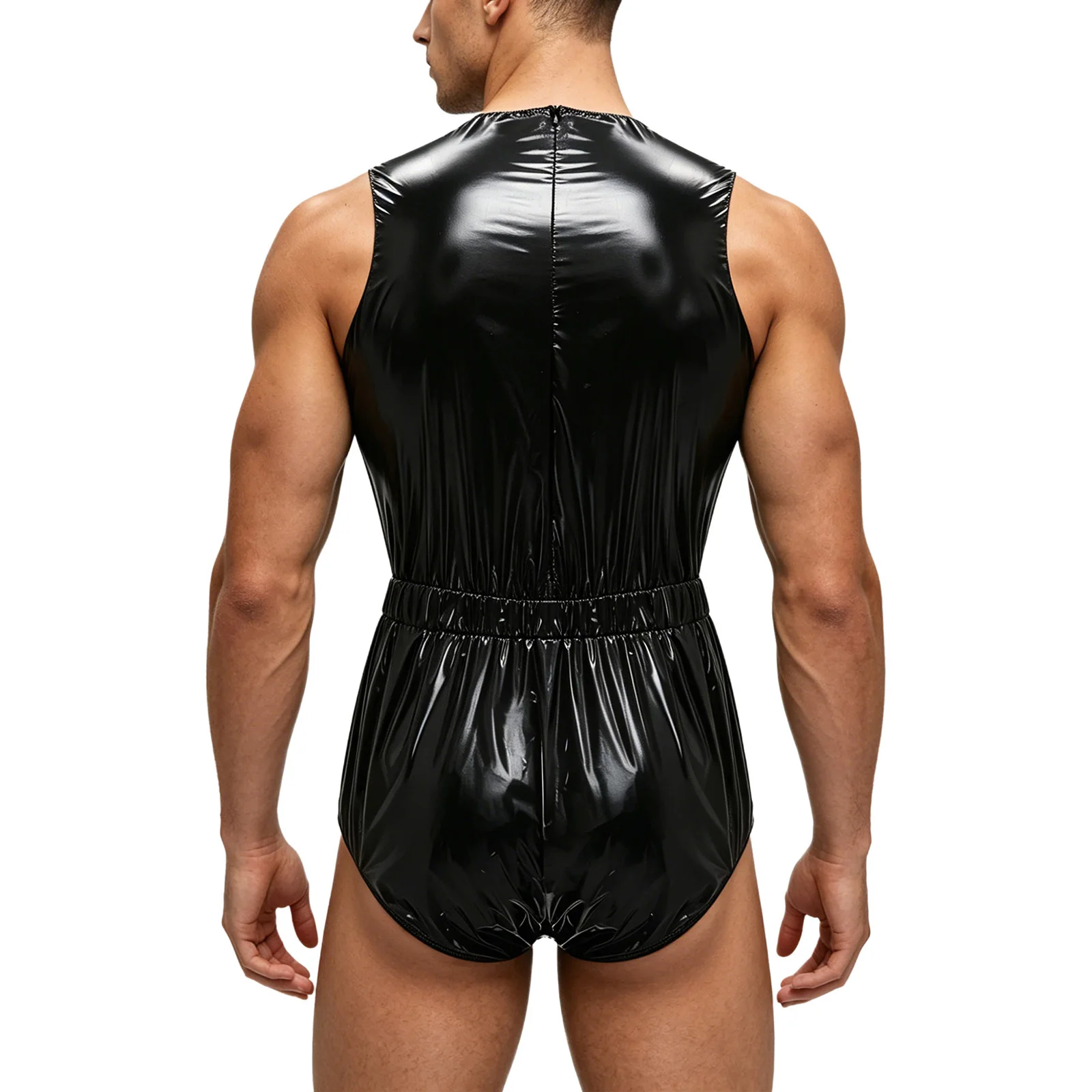 Einteiliger Badeanzug für Herren, wasserdichter Bodysuit, Badebekleidung, Knopf vorne, seitliche Reißverschlüsse, Trikot-Badeanzug, auslaufsicher, adaptive Kleidung – Detail 24