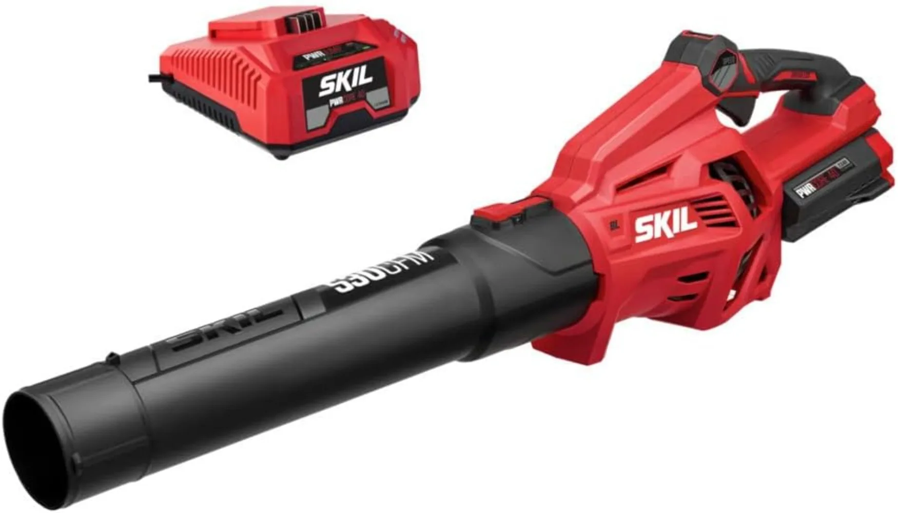 SKIL PWR CORE 40 Brushless 40V 530 CFM Cordless Leaf Blower Kit, Variable Speed with Power Boost, Includes 2.5Ah Battery