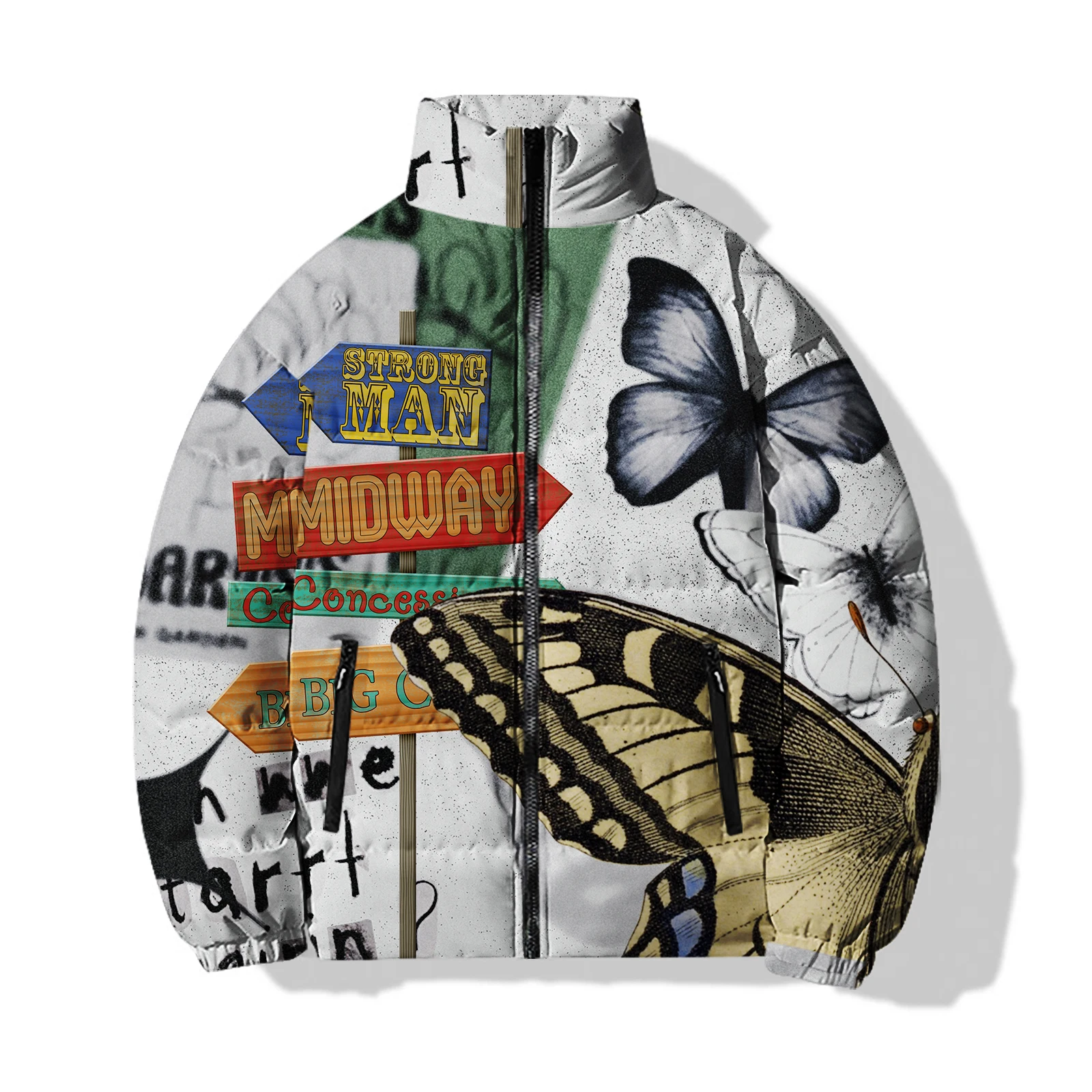 thumbnail image 1 of Ropa de hombre con mariposas 2024, novedad retro, abrigos, chaquetas de plumón con flores, diseño elegante, abrigo de invierno para hombre, parkas vintage geniales, 1 of 4