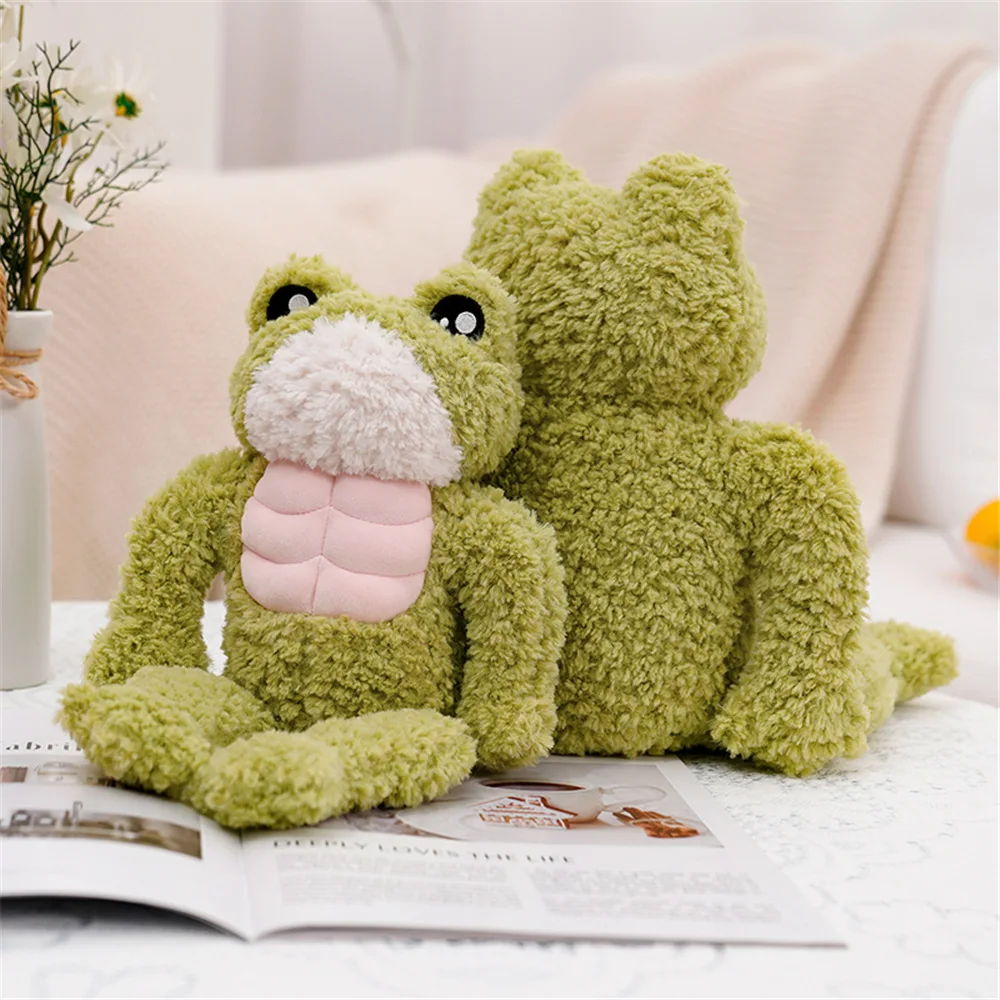 

Cute Frog 35/45cm Plush Toy Soft Stuffed Animal Muscle Frog Plushie Creative Doll Toys for Kids Girls Xmas Gifts Decor Plushie