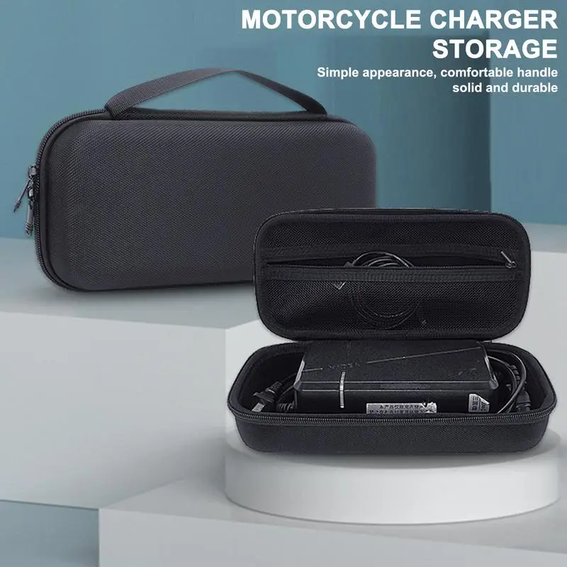 

Motorbike Charger Storage Bag Portable Hard Shell Protective Organizers Bag Shockproof Waterproof Outdoor Storage Handheld Bag