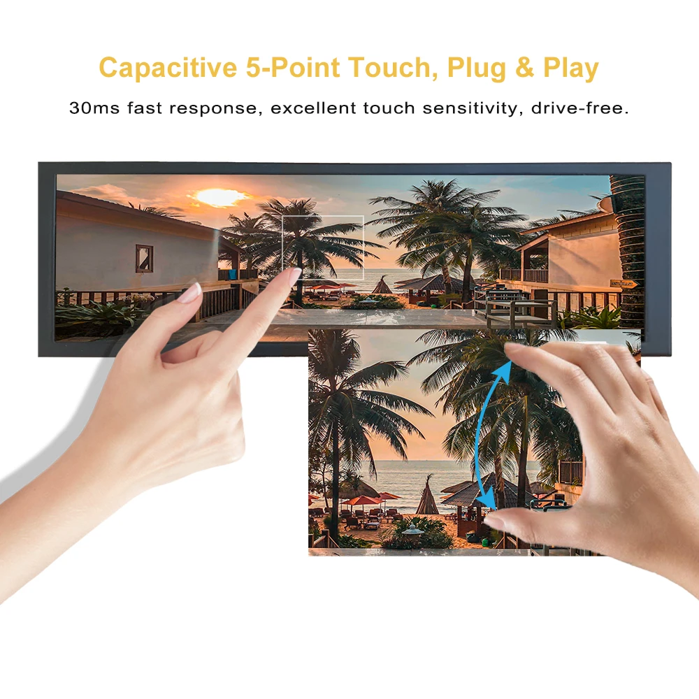 LESOEN 8.8 ġ  ġ ũ , ̴ HDMI LCD  ÷, ̽ , 1920x480 IPS , ̹ Ʈ ȣȯ