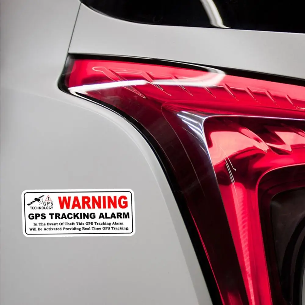 4Pcs GPS Warning Sticker Red&Black Car Window Anti Theft Decal 10*4cm Waterproof Vehicle GPS TRACKING ALARM Security Sticker